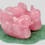 2 Ducks Rose Quartz & Aventurine Stone حجر الروز كوارتز و الافنتورين