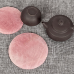 Rose Quartz Slices Cup Mat Crystal Gem Stone قاعدة مدورة من حجر الروز كوارتز