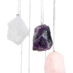Colorful Raw Stones Crystal Wind Chimes الاحجار الطبيعيه لالشاكرات السبعة لديكور المنزل