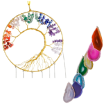 Chakra Crystal Tree of Life & Agate Geode Slices    شجرة الشاكرات السبعه و حجر الأقات لديكور المنزل