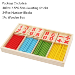 Colorful Bamboo Counting Sticks Fot Math صندوق الحساب للرياضيات
