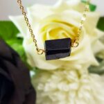 Natural Black Tourmaline necklace قلاده حجر الترمالين الأسود