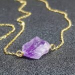 Raw Amethyst necklace قلاده حجم الجمشت-الاميثيست الخام