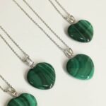 Malachite heart necklace قلاده حجر الملاكيت
