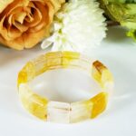 Yellow fire Hematoid quartz bracelet سواره الهيماتويد الناري