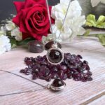 Natural Garnet silver necklace قلاده فضه من القارنيت الطبيعي